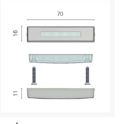 Light Led Rect Chrome Bezel Bluelight multivolt