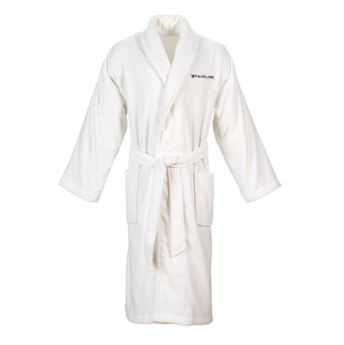 Fairline branded supreme Bathrobe - White  Medium