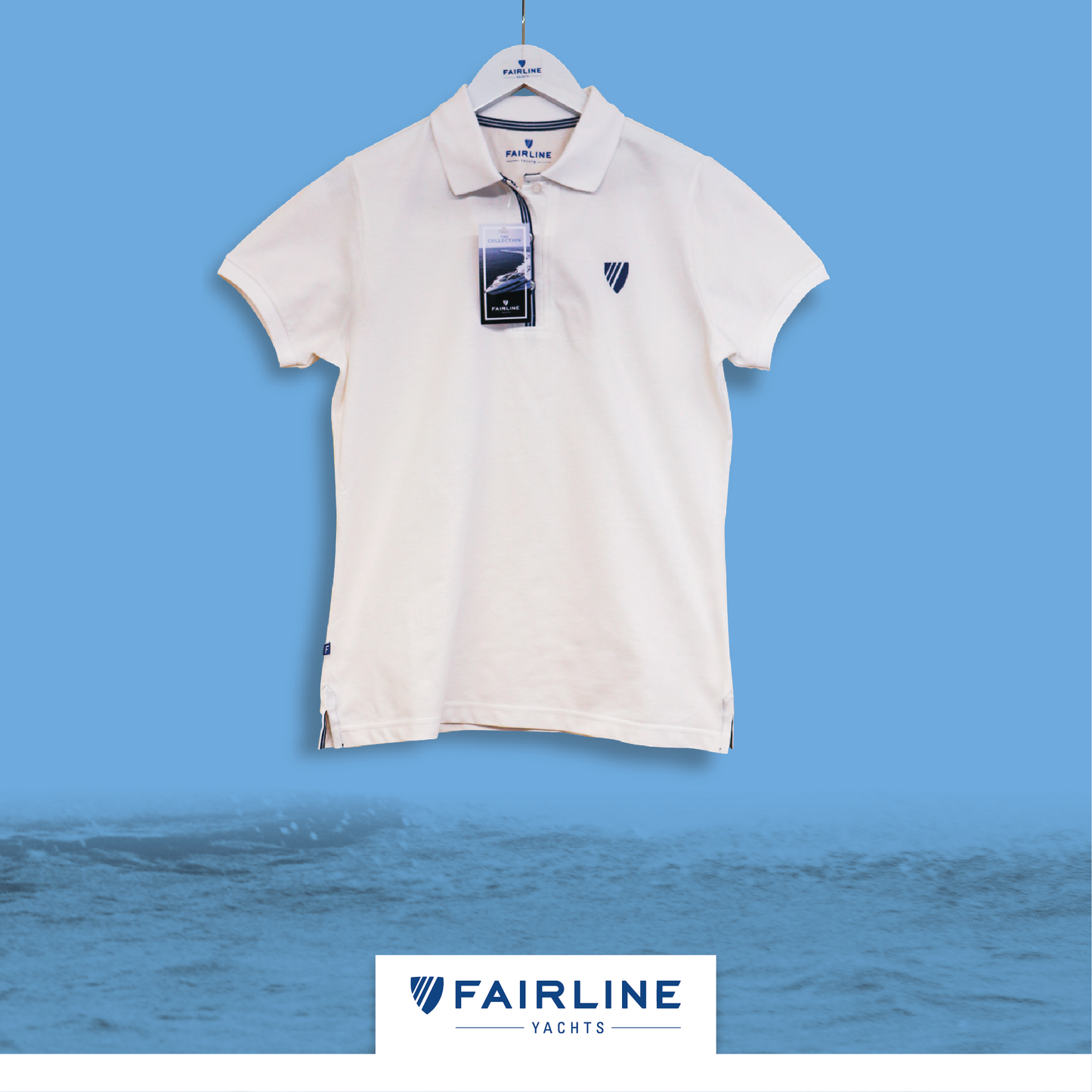 Women's White Jersey Polo