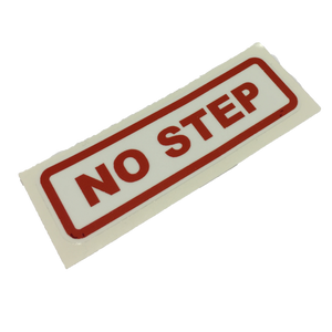 STICKER "NO STEP" RED LETTERS/WHT B'