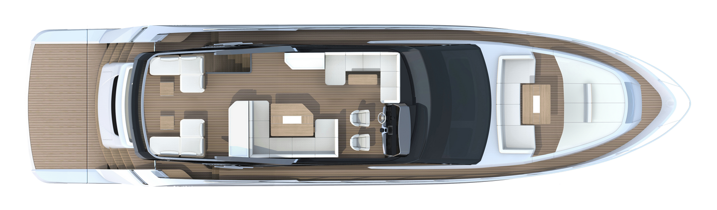 Squadron 68 flybridge teak deck